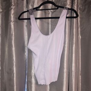 Lavender free people tank with lace straps